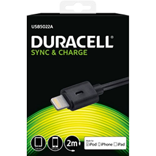 Duracell - Lightning cable - Lightning (M) to USB (M) - 2 m - for Apple iPad/iPhone/iPod (Lightning)