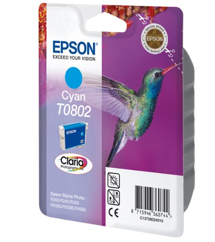 Best Value Epson Original C13T08024011 Claria Cyan Ink Cartridge, Genuine, Amazon Dash Replenishment Ready