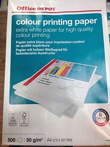 Best Value Colour Printing Paper 90gsm Box of 5 Reams - A4