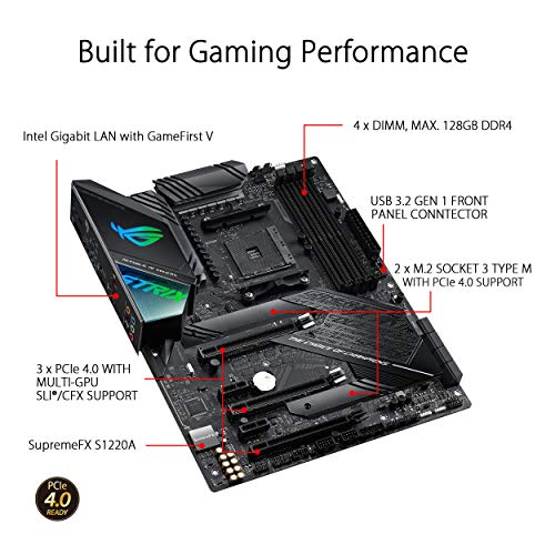 ASUS ROG Strix X570-F Gaming - Motherboard - ATX - Socket AM4 - AMD X570 - USB-C Gen2, USB 3.2 Gen 1, USB 3.2 Gen 2 - Gigabit LAN - onboard graphics (CPU required) - HD Audio (8-channel)