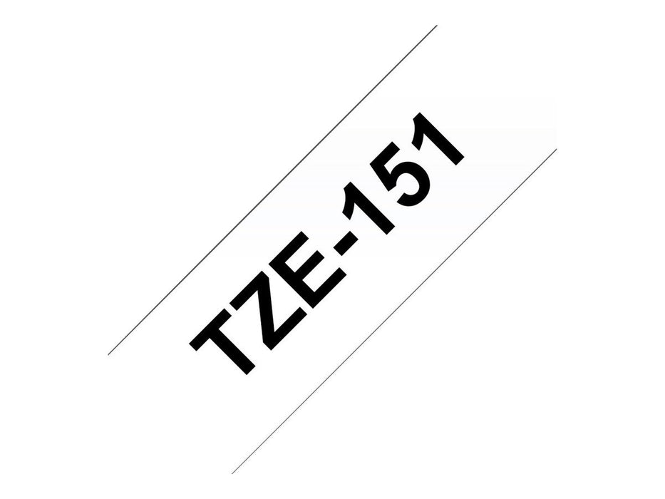 Brother TZe-151 Authentic Label Tape Self Adhesive Black Print on Clear 24 mm x 8m