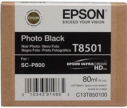 Epson T8501 - 80 ml - photo black - original - ink cartridge - for SureColor P800, P800 Designer Edition, SC-P800