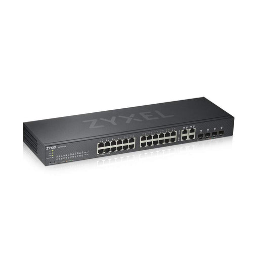 Best Value Zyxel 24-Port Gigabit Ethernet Smart Managed Switch - Fanless Design with 4 Gigabit Combo Ports and Hybrid Cloud mode, Lifetime Warranty, UK Plug [GS1920-24v2]