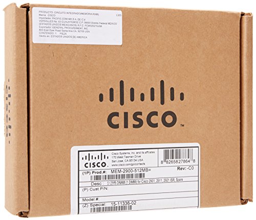 Cisco - DDR2 - module - 512 MB - DIMM 240-pin - 667 MHz / PC2-5300 - unbuffered - ECC - for Cisco 2901, 2911, 2921