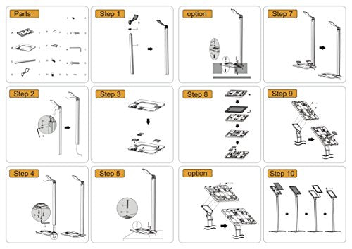 NewStar Anti-Theft Tablet Floor Stand - Silver - Stand for tablet - lockable - silver - screen size: 9.7"-10.1" - floor-standing