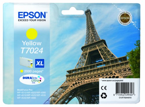 Epson T7024 - 21.3 ml - XL size - yellow - original - blister - ink cartridge - for WorkForce Pro WP-4015, WP-4025, WP-4095, WP-4515, WP-4525, WP-4535, WP-4545, WP-4595