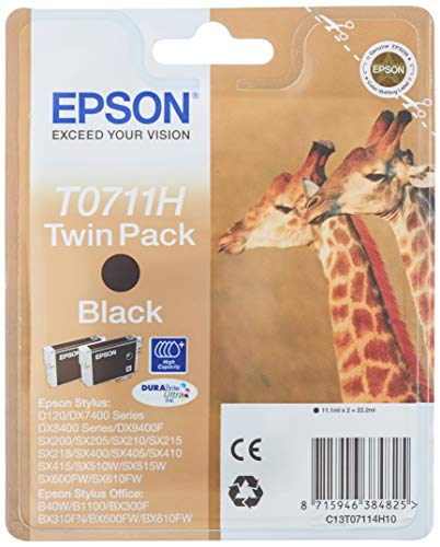 Epson T0711 Twin Pack - Print cartridge - high capacity - 2 x black