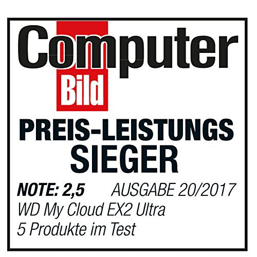 WD My Cloud EX2 Ultra WDBVBZ0080JCH - Personal cloud storage device - 2 bays - 8 TB - HDD 4 TB x 2 - RAID 0, 1, JBOD - RAM 1 GB - Gigabit Ethernet - iSCSI support