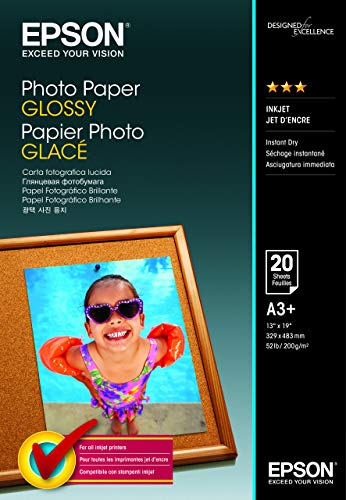 Epson - Glossy - A3 Plus (329 x 483 mm) - 200 g/m - 20 sheet(s) photo paper - for Expression Photo HD XP-15000, SureColor P706, SC-P405, WorkForce WF-7720, 7725, 7845