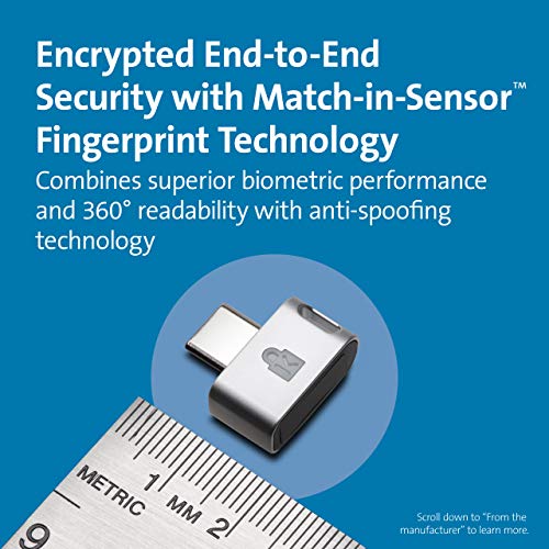 Kensington VeriMark Guard USB-C Fingerprint Key - FIDO2, WebAuthn/CTAP2, & FIDO U2F - Cross Platform - Fingerprint reader - USB-C