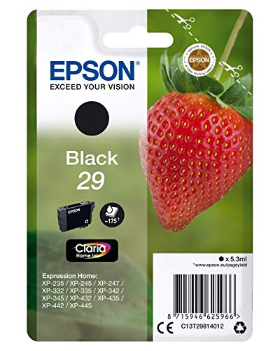 Best Value Epson Claria No.29 Home Strawberry Standard Ink Cartridge, Black, Genuine, Amazon Dash Replenishment Ready