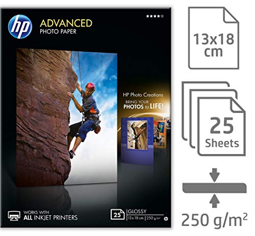 HP Advanced Glossy Photo Paper - Glossy photo paper - 130 x 180 mm - 25 sheet(s)