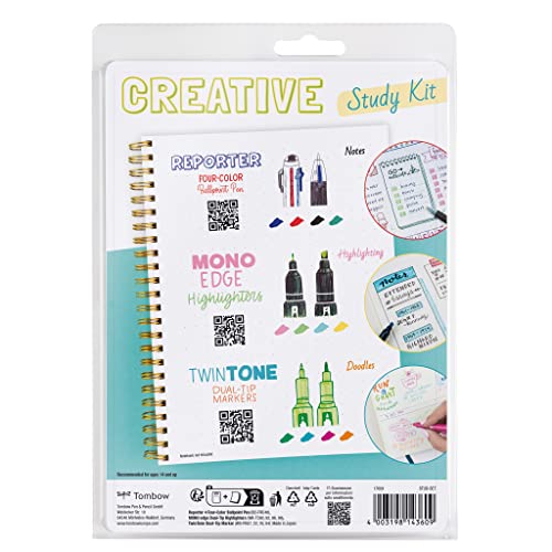 The Creative Study Kit includes 4 Reporter Ballpoint Pens 4 Mono Edge Highlighters and 4 Twintone Fibre Tipped Pens - STUD-SET