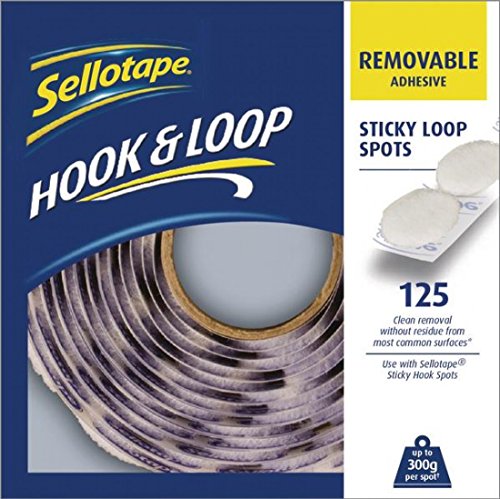 Best Value Sellotape 2055790 Removable Hook and Loop Spot