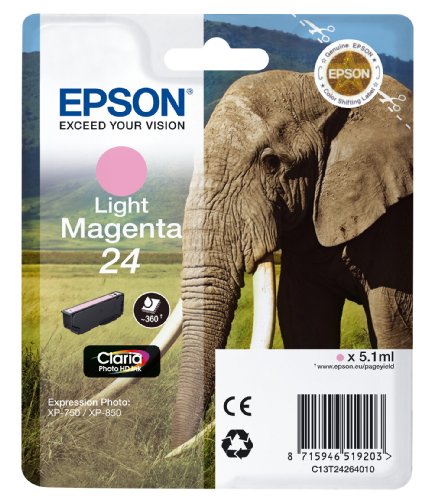 Epson 24 - 5.1 ml - light magenta - original - ink cartridge - for Expression Photo XP-55, 750, 760, 850, 860, 950, 960, 970, Expression Premium XP-750, 850