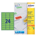 Best Value Avery L6033-20 Self-Adhesive Removable Green Filing Labels, 24 Labels Per A4 Sheet