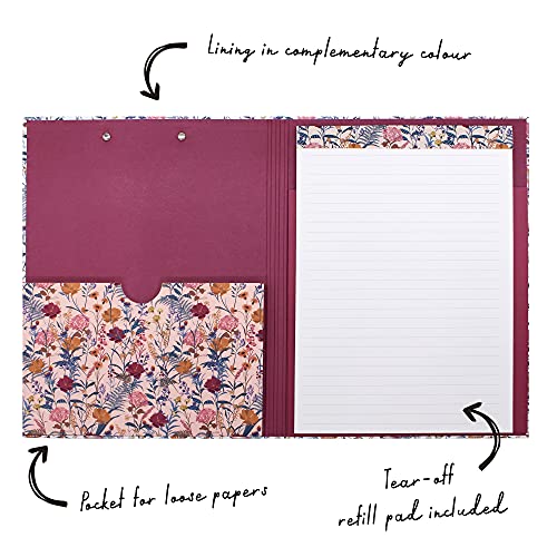 Pukka Bloom A4 Padfolio Cream Floral With Matching Refill Pad 9582-BLM