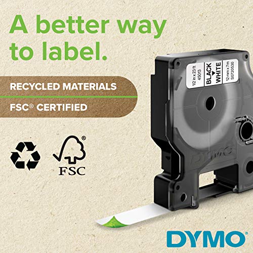 DYMO D1 - Self-adhesive - white on black - Roll (1.2 cm x 3 m) 1 roll(s) label tape - for LabelMANAGER 100, 150, 160, 200, 210, 220, 260, 280, 300, 360, 420, 450, MobileLabeler