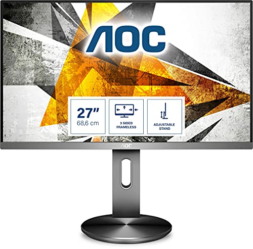 AOC I2790PQU - LED monitor - 27" - 1920 x 1080 Full HD (1080p) @ 60 Hz - IPS - 250 cd/m - 1000:1 - 4 ms - HDMI, VGA, DisplayPort - speakers