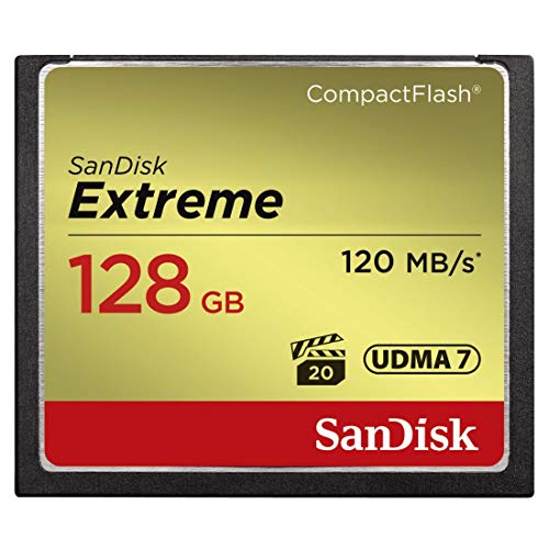 Best Value SanDisk Extreme 128 GB UDMA7 CompactFlash Card - Black/Gold