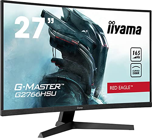 iiyama G-MASTER Red Eagle G2766HSU-B1 - LED monitor - curved - 27" - 1920 x 1080 Full HD (1080p) @ 165 Hz - VA - 250 cd/m² - 3000:1 - 1 ms - 2xHDMI, DisplayPort - speakers - matte black