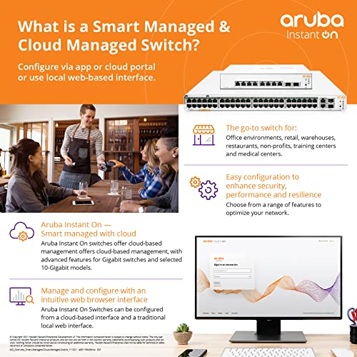 HPE Aruba Instant On 1830 48G 24p Class4 PoE 4SFP 370W Switch - Switch - smart - 24 x 10/100/1000 + 24 x 10/100/1000 (PoE+) + 4 x Gigabit SFP - desktop, rack-mountable - PoE+ (370 W)