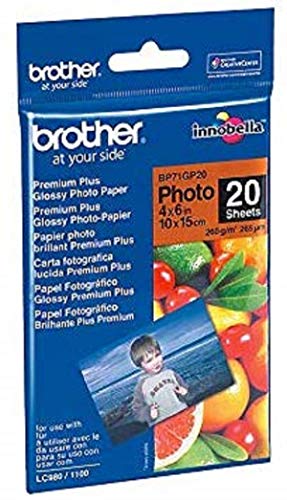 Brother BP - Glossy - 100 x 150 mm 20 sheet(s) photo paper - for Brother DCP-J774, T310, T510, T710, MFC-J690, J775, T910, Business Smart Pro MFC-J6535