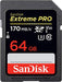 SanDisk Extreme Pro - Flash memory card - 64 GB - Video Class V30 / UHS-I U3 / Class10 - SDXC UHS-I