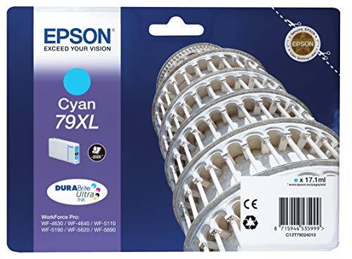 Epson 79XL - 17.1 ml - XL - cyan - original - ink cartridge - for WorkForce Pro WF-4630DWF, WF-4640DTWF, WF-5110DW, WF-5190DW, WF-5620DWF, WF-5690DWF