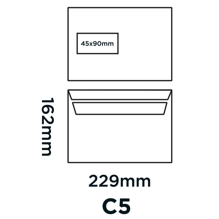 Best Value Blake Purely Everyday C5 162 x 229 mm 90 gsm Self Seal Wallet Window Envelopes (1708) White - Pack of 500