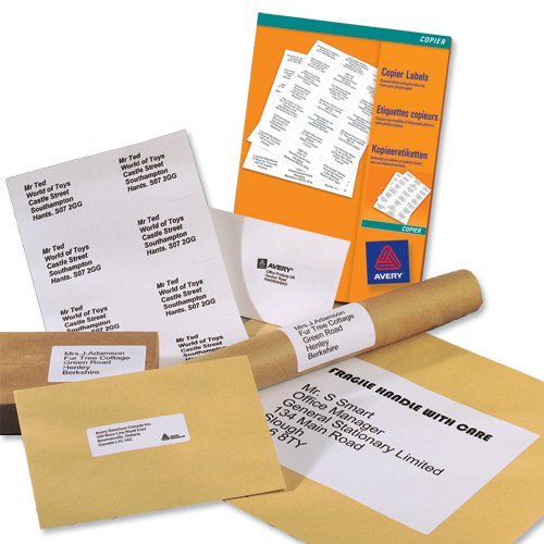 Best Value Avery White Copier Labels 8 per Sheet 105x74mm White Ref 3427 [800 Labels]