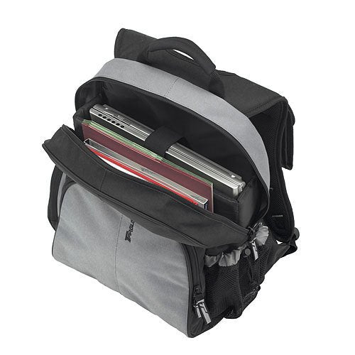 Targus Notebook Backpac, Padded notebook compartment for screens up to 15.4", Hard wearing two-tone nylon modern design.