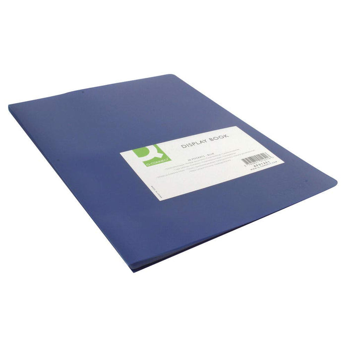 Q-Connect Polypropylene Display Book 20 Pocket Blue KF01251