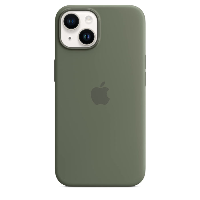 Apple - Back cover for mobile phone - MagSafe compatibility - silicone - olive - for iPhone 14