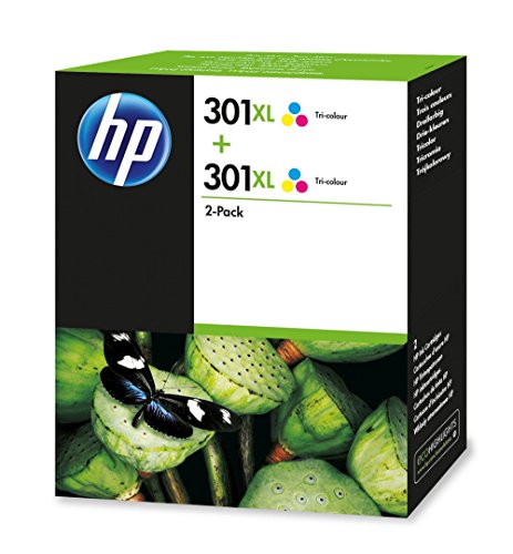 Best Value HP D8J46AE) 301XL High Yield Original Ink Cartridges, Tri-color, Pack of 2