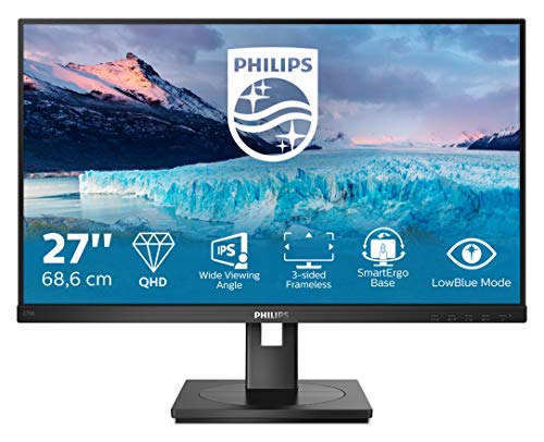 Philips S-line 275S1AE - LED monitor - 27" - 2560 x 1440 QHD @ 75 Hz - IPS - 250 cd/m - 1000:1 - 4 ms - HDMI, DVI-D, DisplayPort - speakers - black texture