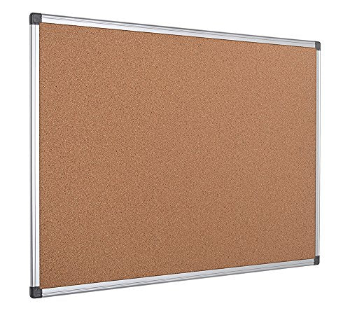 Best Value Bi-Office Maya Cork Notice Board Aluminium Frame 180x120cm