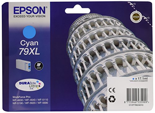 Epson 79XL - 17.1 ml - XL - cyan - original - ink cartridge - for WorkForce Pro WF-4630DWF, WF-4640DTWF, WF-5110DW, WF-5190DW, WF-5620DWF, WF-5690DWF