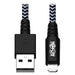 Tripp Lite Heavy Duty Lightning to USB Sync / Charge Cable Apple iPhone iPad 6ft 6' - Lightning cable - USB male to Lightning male - 1.8 m - black, white