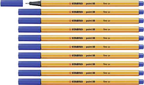 Best Value Fineliner - STABILO point 88 Box of 10 Blue