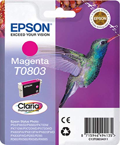 Epson T0803 - 7.4 ml - magenta - original - blister - ink cartridge - for Stylus Photo P50, PX650, PX660, PX700, PX710, PX720, PX730, PX800, PX810, PX820, PX830