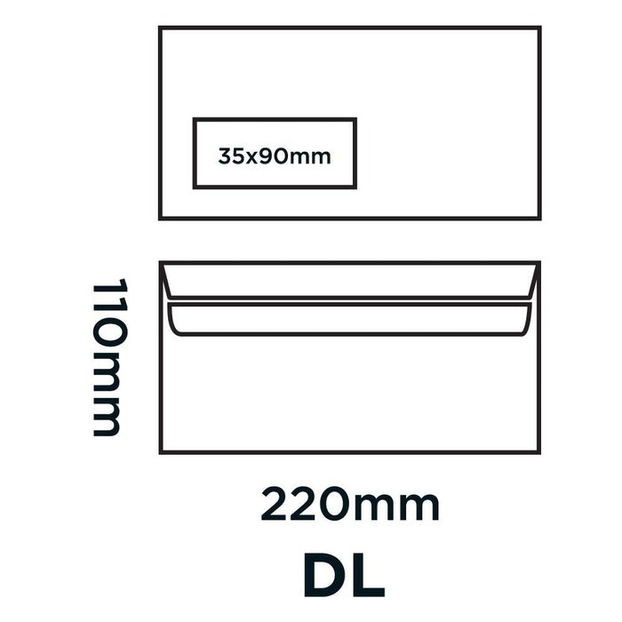 Best Value Blake Purely Everyday DL 110 x 220 mm 80gsm Self Seal Window Envelopes (FL2884) White - Pack of 1000