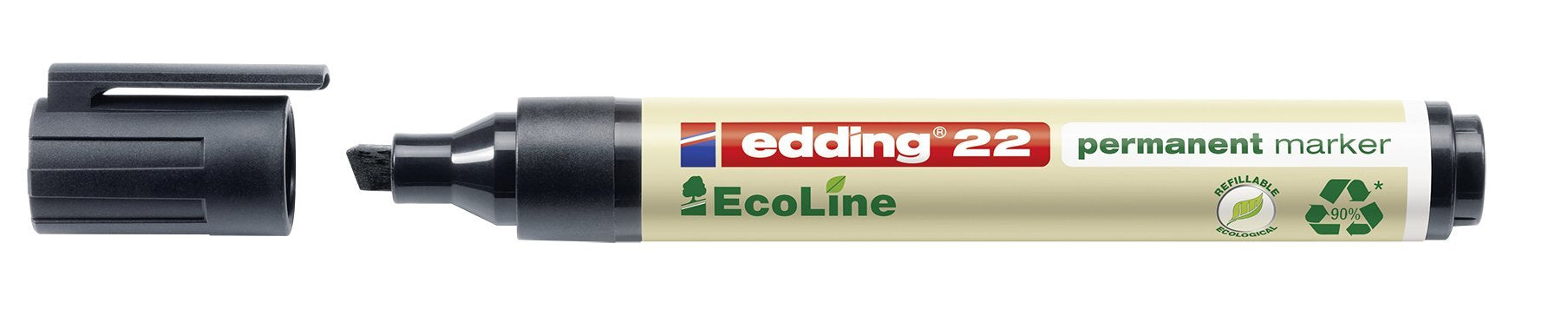 Best Value Edding 22 Ecoline Permanent Marker Recycled Low-odour Chisel Tip Assorted Ref 22/4S [Wallet 4]