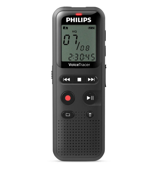 Philips Dictation DVT1160 VoiceTracer Audio Recorder 8GB Memory Black