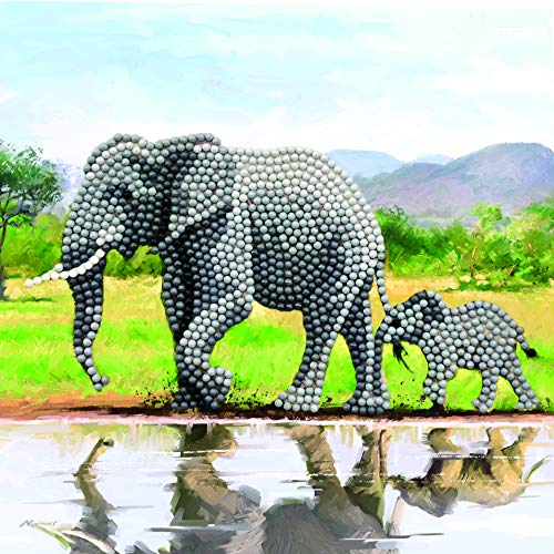 Crystal Art Elephant 18 x 18cm Card CCK-A51