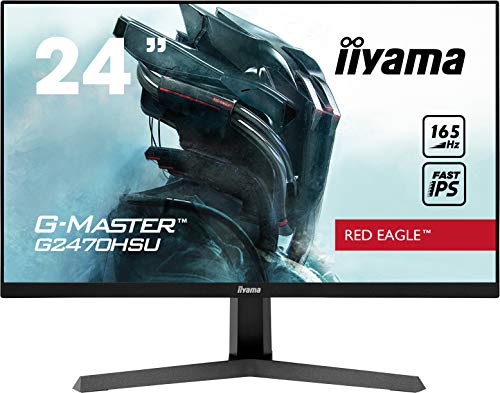 iiyama G-MASTER Red Eagle G2470HSU-B1 - LED monitor - 24" (23.8" viewable) - 1920 x 1080 Full HD (1080p) @ 165 Hz - Fast IPS - 250 cd/m - 1100:1 - 0.8 ms - HDMI, DisplayPort - speakers - matte black