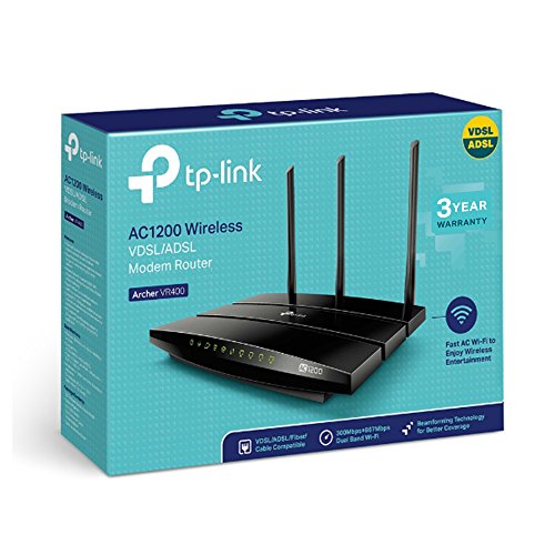 TP-Link Archer VR400 - Wireless router - DSL modem - 4-port switch - GigE - 802.11a/b/g/n/ac - Dual Band