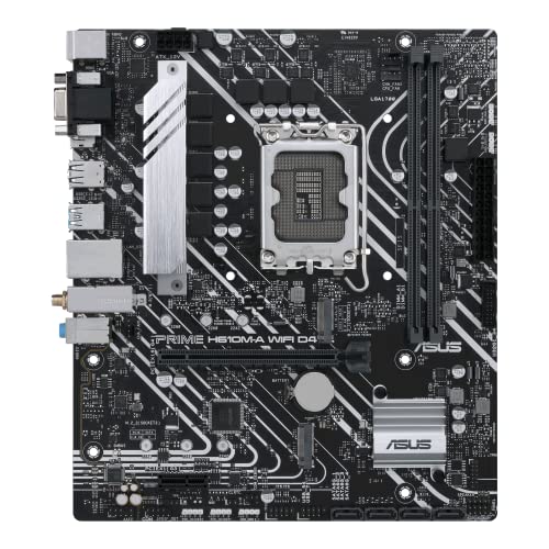 ASUS PRIME H610M-A WIFI D4 - Motherboard - micro ATX - LGA1700 Socket - H610 Chipset - USB 3.2 Gen 1, USB 3.2 Gen 2 - Gigabit LAN, Wi-Fi, Bluetooth - onboard graphics (CPU required) - HD Audio (8-channel)