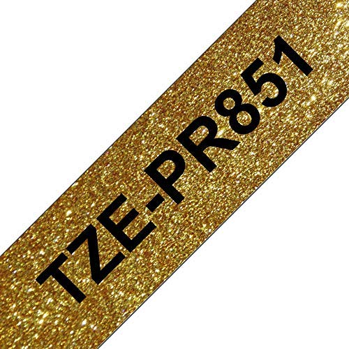 Best Value Brother TZe-PR851 Labelling Tape Cassette, Black on Premium Gold, 24 mm (W) x 8 m (L), Laminated, Brother Genuine Supplies