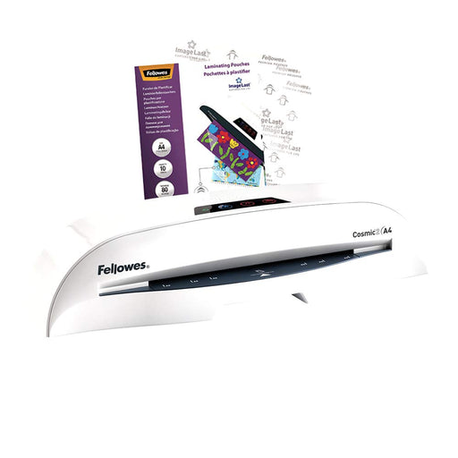 Best Value Fellowes Cosmic 2 A4 Home Office Laminator, 80-125 Micron, Including 10 Free Pouches